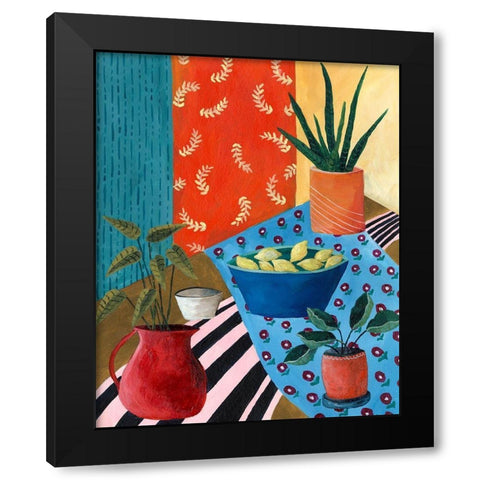 Colorful Tablescape I Black Modern Wood Framed Art Print by Moore, Regina