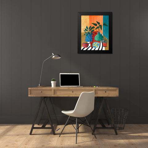 Colorful Tablescape II Black Modern Wood Framed Art Print by Moore, Regina