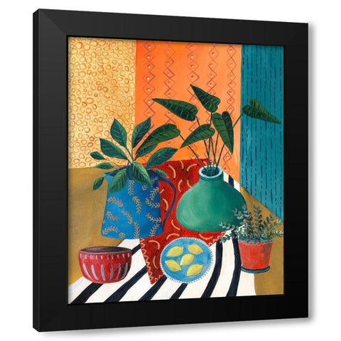 Colorful Tablescape II Black Modern Wood Framed Art Print by Moore, Regina