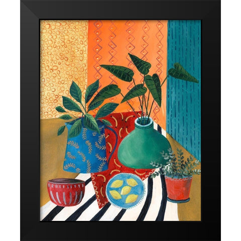 Colorful Tablescape II Black Modern Wood Framed Art Print by Moore, Regina