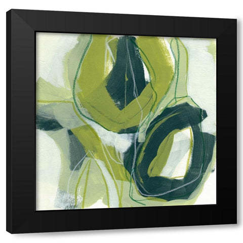 Verdigris Motion II Black Modern Wood Framed Art Print by Vess, June Erica