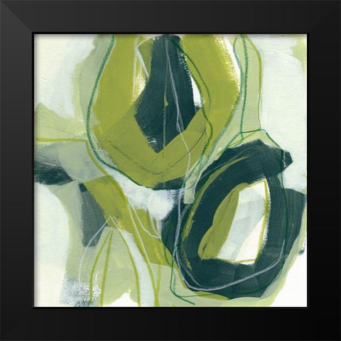 Verdigris Motion II Black Modern Wood Framed Art Print by Vess, June Erica
