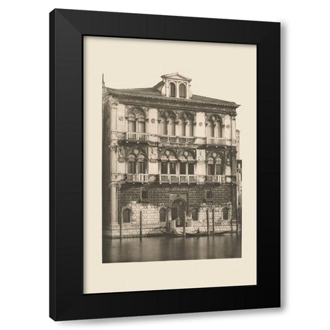 Vintage Views of Venice II Black Modern Wood Framed Art Print with Double Matting by Ongania, Ferdinand