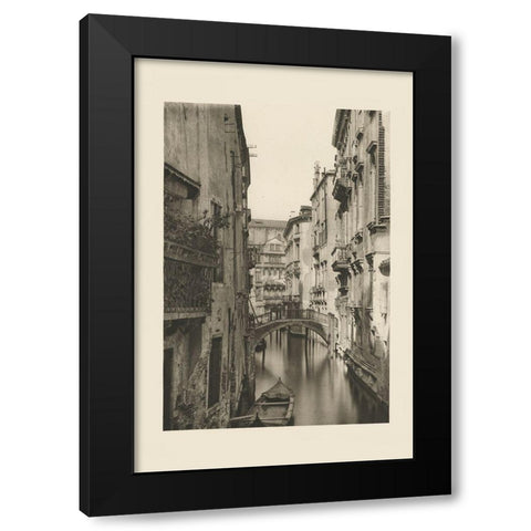 Vintage Views of Venice IV Black Modern Wood Framed Art Print by Ongania, Ferdinand