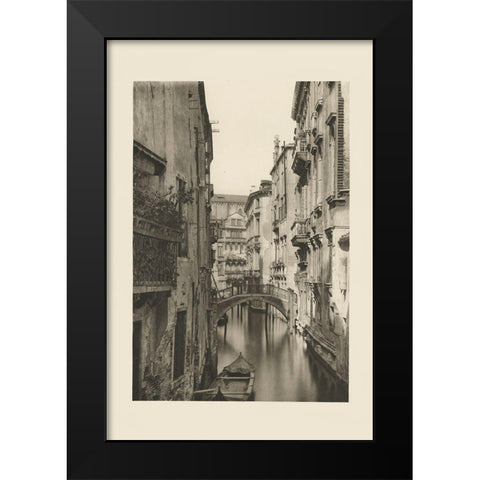 Vintage Views of Venice IV Black Modern Wood Framed Art Print by Ongania, Ferdinand