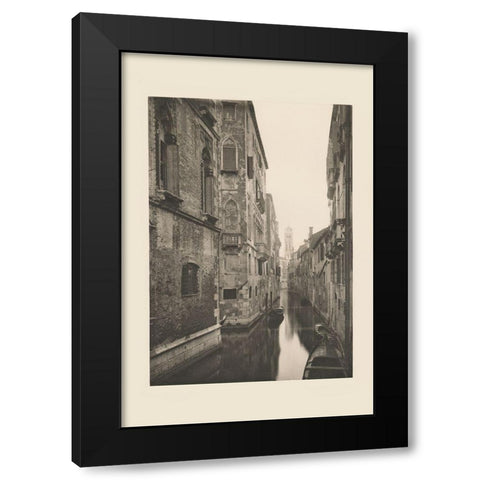 Vintage Views of Venice V Black Modern Wood Framed Art Print by Ongania, Ferdinand
