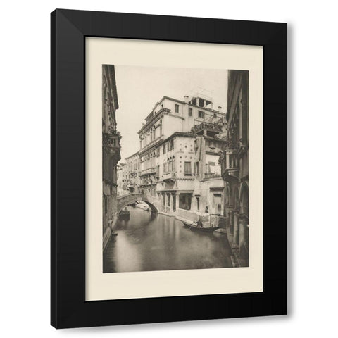 Vintage Views of Venice VI Black Modern Wood Framed Art Print by Ongania, Ferdinand