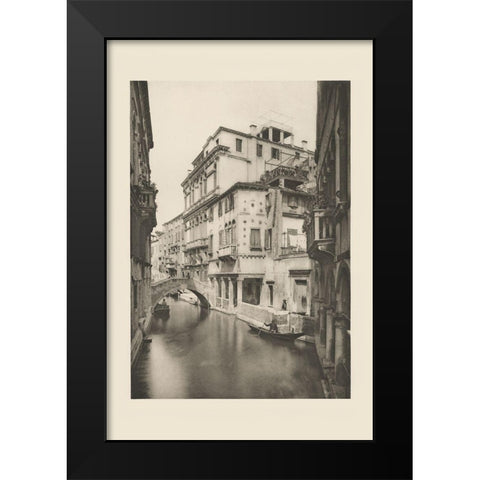 Vintage Views of Venice VI Black Modern Wood Framed Art Print by Ongania, Ferdinand