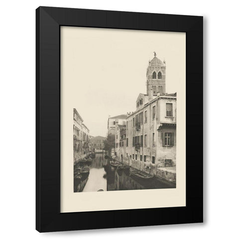 Vintage Views of Venice VII Black Modern Wood Framed Art Print with Double Matting by Ongania, Ferdinand