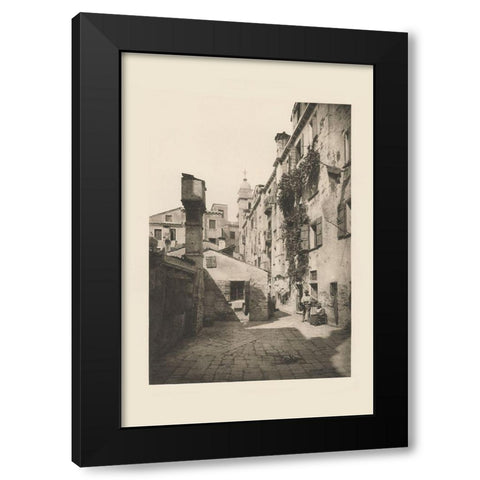 Vintage Views of Venice VIII Black Modern Wood Framed Art Print with Double Matting by Ongania, Ferdinand