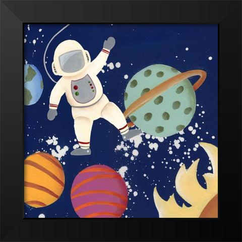 Future Space Explorer I Black Modern Wood Framed Art Print by Moore, Regina