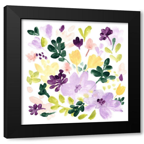 Lavender Meadow I Black Modern Wood Framed Art Print with Double Matting by Vess, June Erica