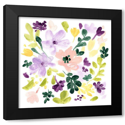 Lavender Meadow II Black Modern Wood Framed Art Print with Double Matting by Vess, June Erica