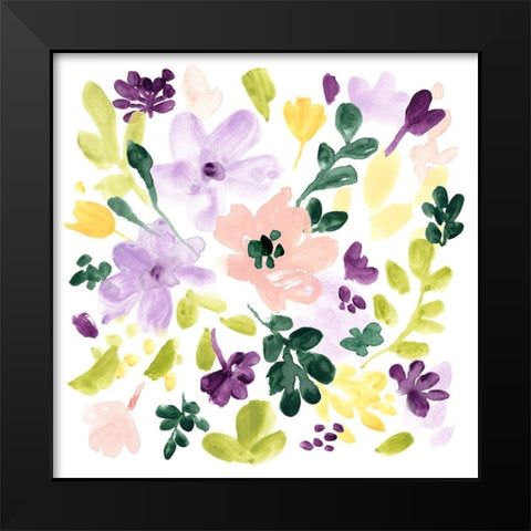 Lavender Meadow II Black Modern Wood Framed Art Print by Vess, June Erica