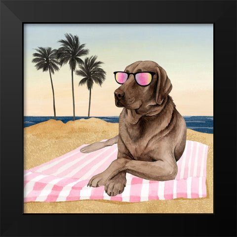 Sun Lovin Pups I Black Modern Wood Framed Art Print by Popp, Grace