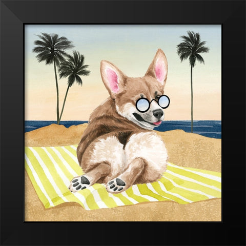 Sun Lovin Pups II Black Modern Wood Framed Art Print by Popp, Grace