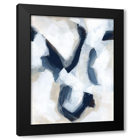 Indigo Imprint I Black Modern Wood Framed Art Print by Vess, June Erica