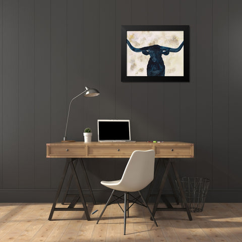 Blue Shadow I Black Modern Wood Framed Art Print by Wang, Melissa