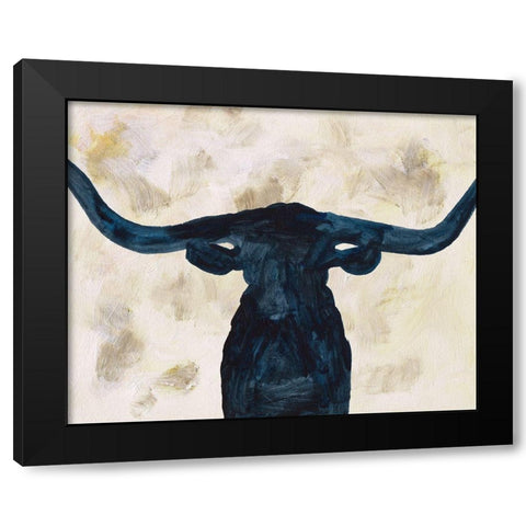 Blue Shadow I Black Modern Wood Framed Art Print with Double Matting by Wang, Melissa