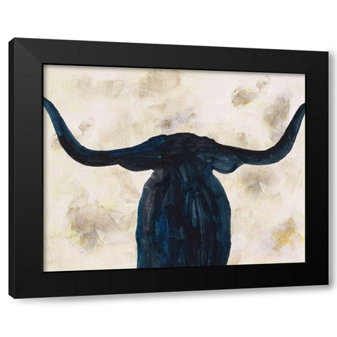 Blue Shadow II Black Modern Wood Framed Art Print with Double Matting by Wang, Melissa