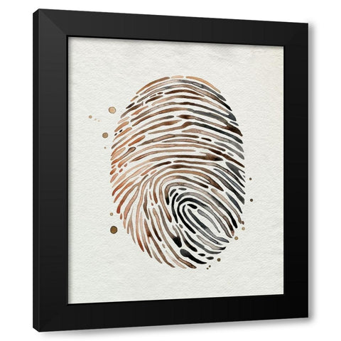 Finger Print I Black Modern Wood Framed Art Print with Double Matting by Popp, Grace