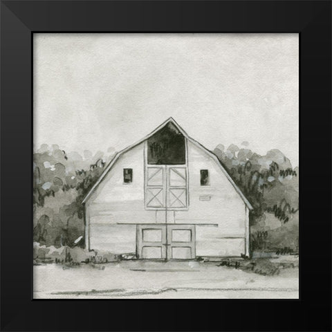 Solemn Barn Sketch III Black Modern Wood Framed Art Print by Caroline, Emma