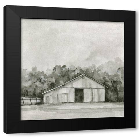 Solemn Barn Sketch IV Black Modern Wood Framed Art Print by Caroline, Emma