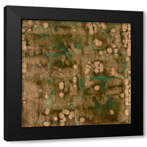 Oxidized Copper Leaf Black Modern Wood Framed Art Print with Double Matting by Vision Studio