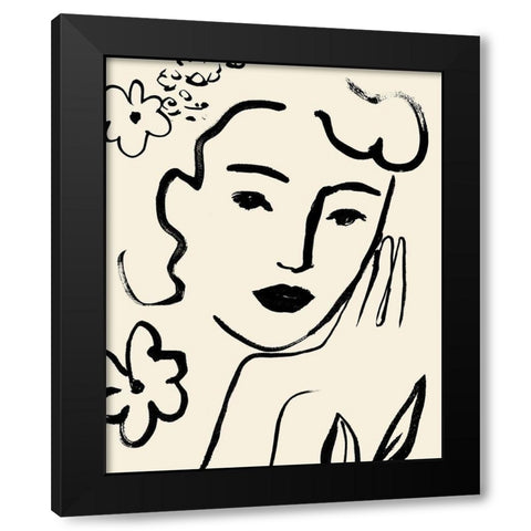 Matisses Muse Portrait II Black Modern Wood Framed Art Print by Barnes, Victoria