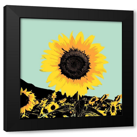 Pop Art Sunflower I Black Modern Wood Framed Art Print with Double Matting by Green, Jacob