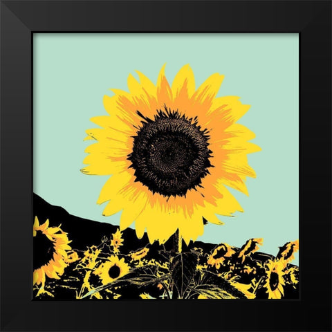 Pop Art Sunflower I Black Modern Wood Framed Art Print by Green, Jacob