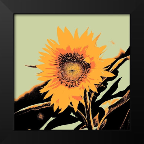 Pop Art Sunflower II Black Modern Wood Framed Art Print by Green, Jacob