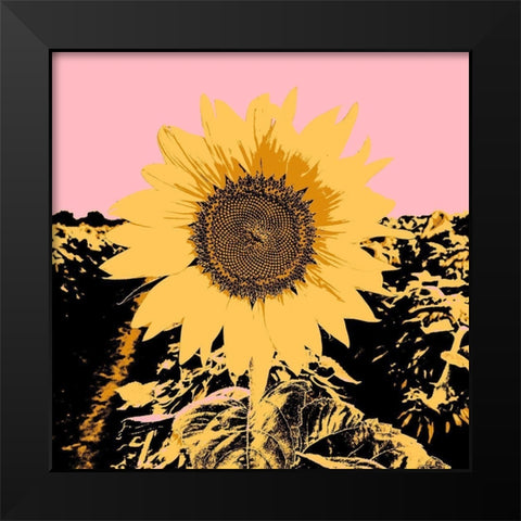 Pop Art Sunflower III Black Modern Wood Framed Art Print by Green, Jacob