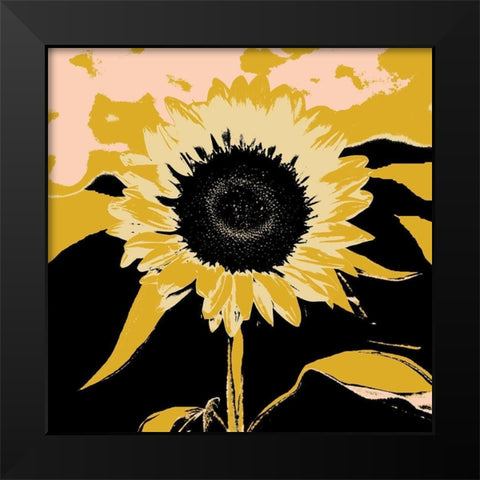 Pop Art Sunflower IV Black Modern Wood Framed Art Print by Green, Jacob