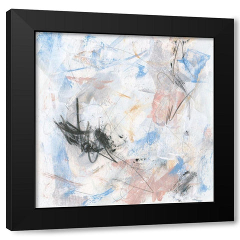 Surge III Black Modern Wood Framed Art Print with Double Matting by Wang, Melissa