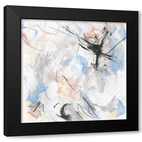 Surge IV Black Modern Wood Framed Art Print with Double Matting by Wang, Melissa