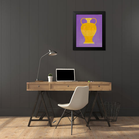 Neon Vase I Black Modern Wood Framed Art Print by Wang, Melissa