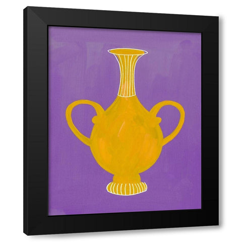 Neon Vase II Black Modern Wood Framed Art Print with Double Matting by Wang, Melissa