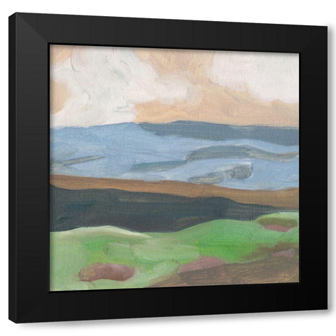 Distant Hills I Black Modern Wood Framed Art Print with Double Matting by Wang, Melissa