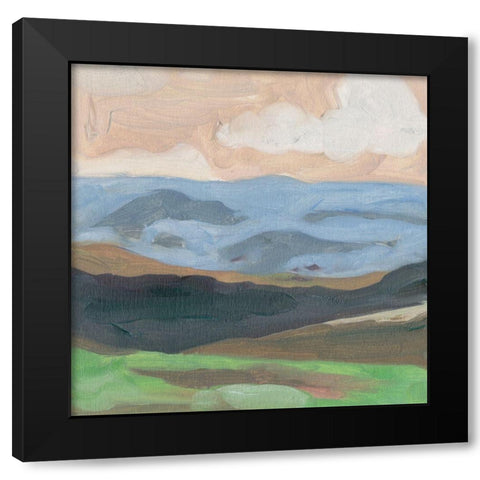 Distant Hills II Black Modern Wood Framed Art Print with Double Matting by Wang, Melissa