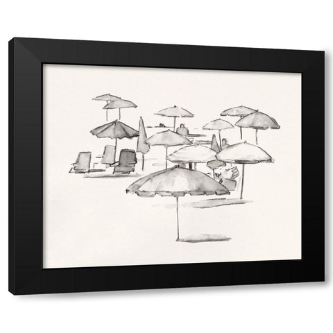 Rough Seaside Sketch I Black Modern Wood Framed Art Print by Caroline, Emma