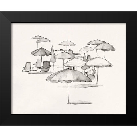 Rough Seaside Sketch I Black Modern Wood Framed Art Print by Caroline, Emma
