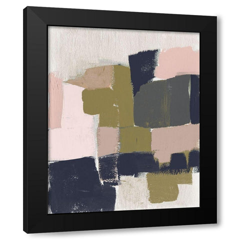 Revised Color Block I Black Modern Wood Framed Art Print with Double Matting by Goldberger, Jennifer