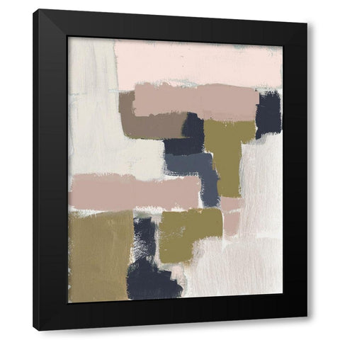 Revised Color Block II Black Modern Wood Framed Art Print with Double Matting by Goldberger, Jennifer