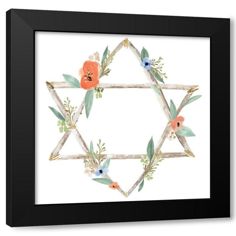 Adorned Star I Black Modern Wood Framed Art Print with Double Matting by Warren, Annie