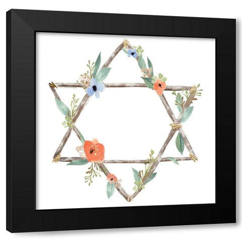 Adorned Star II Black Modern Wood Framed Art Print with Double Matting by Warren, Annie