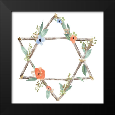 Adorned Star II Black Modern Wood Framed Art Print by Warren, Annie