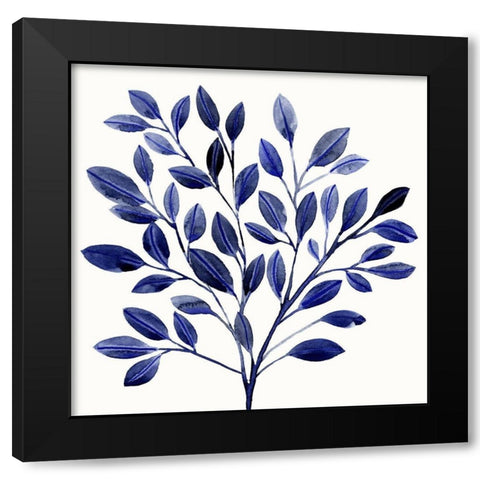 Deep Blue Branch I Black Modern Wood Framed Art Print with Double Matting by Warren, Annie