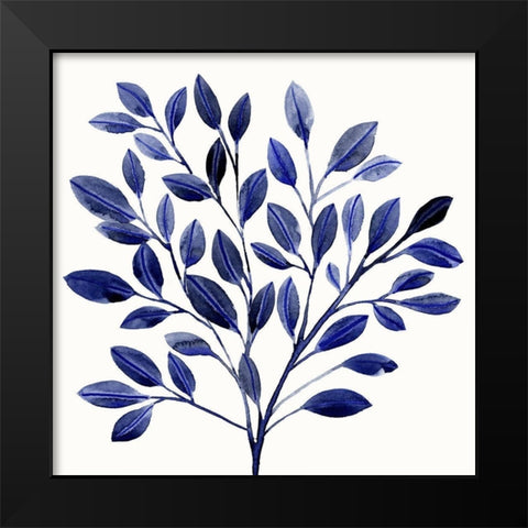 Deep Blue Branch I Black Modern Wood Framed Art Print by Warren, Annie