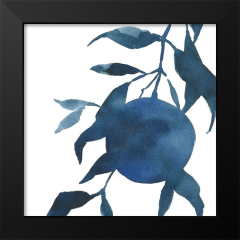 Indigo Oranges I Black Modern Wood Framed Art Print by Caroline, Emma
